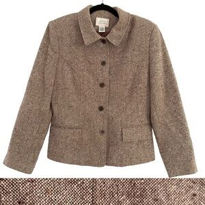 Vintage Field Manor Women’s Wool Blend Suit Blazer Brown Speckled Size 10